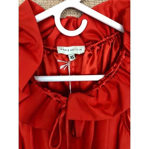 Orange Ruffled Annie Griffin Kay Top - Picture 3 of 7